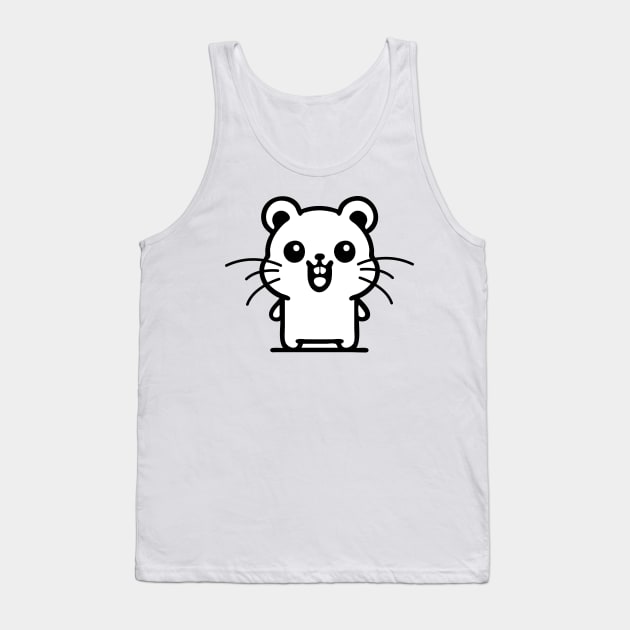 Joyful Hamster: Spreading Smiles with a Grin Tank Top by Pawsitive2Print